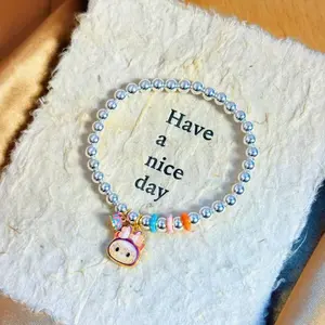 Gelang perak sterling S925, gelang lucu, cocok untuk hadiah ulang tahun anak perempuan, gelang niche, cocok untuk gaya Prancis retro