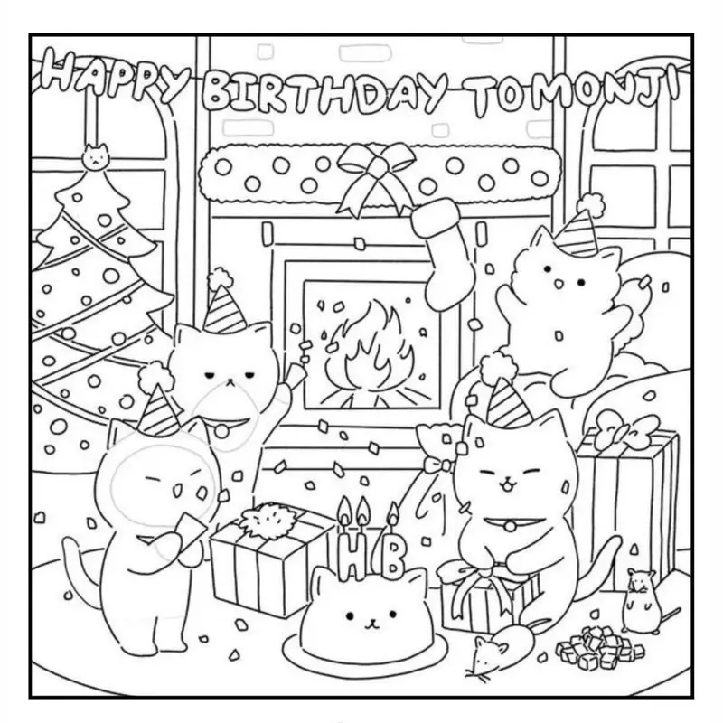 Buku Mewarnai CATS Coloring Book Aesthetic Cute dengan Kertas Tebal 200 GSM untuk Anak PAUD TK SD Remaja Dewasa 4
