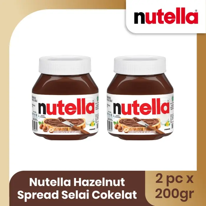 Nutella Hazelnut Spread Selai Cokelat 200gr - TWINPACK 0