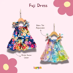 FUJI - Dress Susun Rayon Premium Premium Anak Perempuan Balita Baby Newborn 0-7 tahun Premium Cantik - Lopika