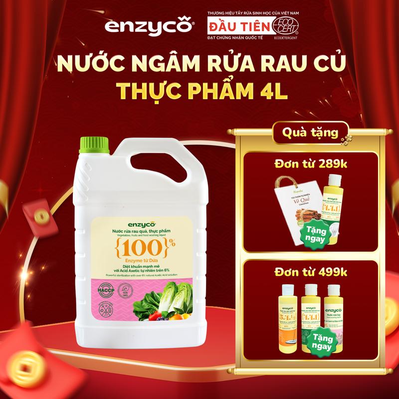   MUA 1 TẶNG 2 FULL SIZE  Nước ngâm rửa rau củ quả thực phẩm sinh học Enzyco 4L - Enzyme Dứa - Cùng Enzyco Dọn Nhà An Toàn - Đón Tết An Lành 