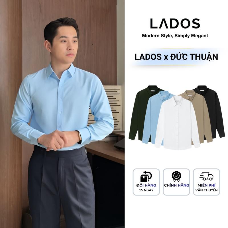 Áo Sơ Mi Nam Công Sở LADOS - 2779 chất vải Kate Lụa mềm mịn, Form Regular cao cấp thanh lịch
