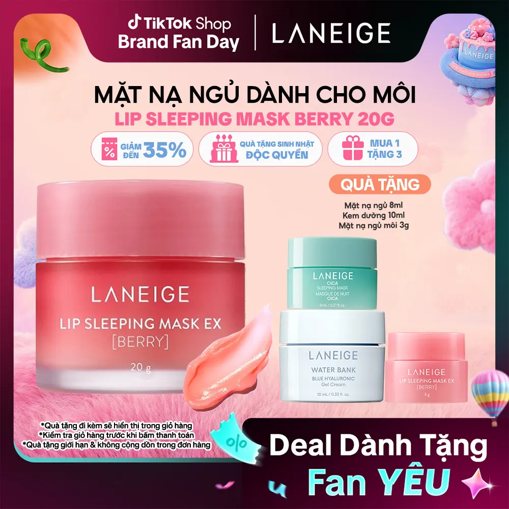 Mặt nạ ngủ dưỡng môi hồng hào căng mượt LANEIGE Lip Sleeping Mask EX 20g Son Nữ Collagen Skincare Women