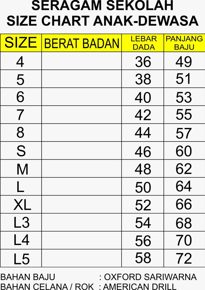 Product Introduction of SERAGAM SEKOLAH SD SMP SMA LENGAN PANJANG 0