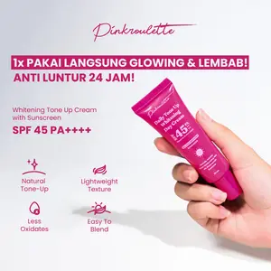 PinkRoulette - Daily Tone Up Daycream Whitening with Sunscreen SPF 45 PA++++ | Tinted Sunscreen, Krim Pencerah Wajah, Daycream Sunscreen