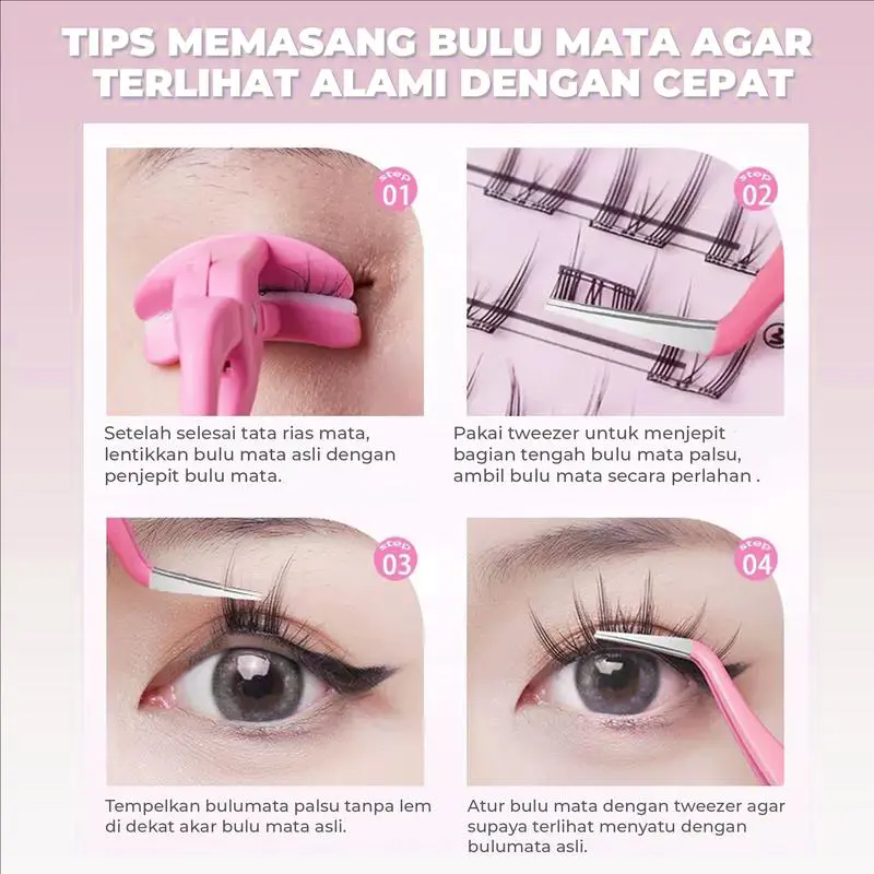 Beauty Plan [Tanpa Lem] COD Bulu mata palsu pemula bebas lem, tidak perlu menggunakan lem, bulu mata palsu dapat digunakan kembali Waterproof dan Reuseable bulu mata tempel tanpa lem maskara waterproof dan lentik softlens natural look 3