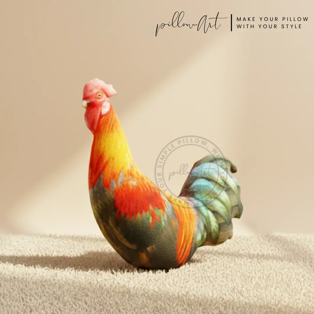 PillowArt Bantal Unik Karakter Ayam | Ayam Jago Betina Pelung Ukuran S - Koleksi Kado Lucu ART208
