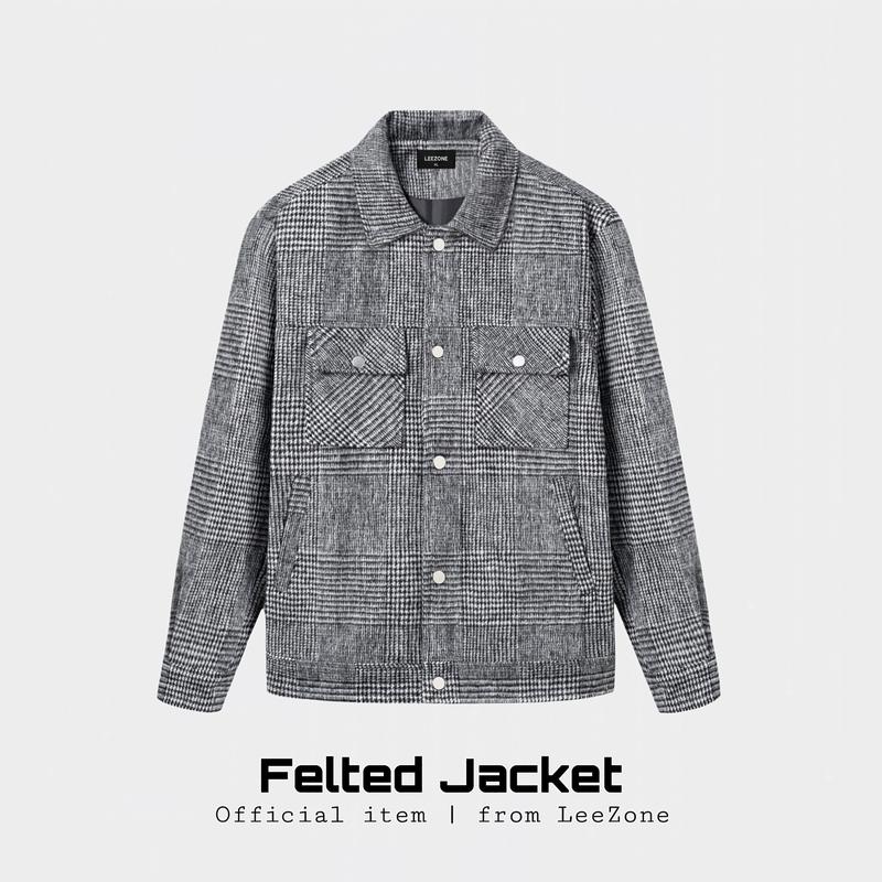 [MỚI] Áo Khoác Dạ Kẻ Nam Cao Cấp LeeZone | Dạ Kẻ Xám