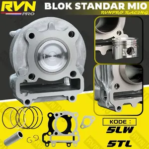 BLOCK SEHER BORING BLOK SEHER MIO SPORTY MIO SOUL MIO LAMA NOUVO ORIGINAL RVN PLUS PISTON KIT SEPAKET FREE PAKING 5LW