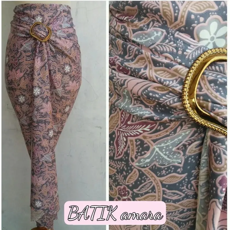 BINAYA SET One Set Kebaya Brokat dan Rok Lilit Motif Batik Kain Katun 8