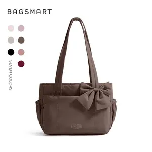 Bagsmart Crush Tas Bahu Multifungsi, Tas Bahu Sehari-hari, Tas Sekolah, Tas Kasual dengan Kompartemen Utama Besar, Banyak Kantong, untuk Perjalanan Kasual dan Komuter Sehari-hari