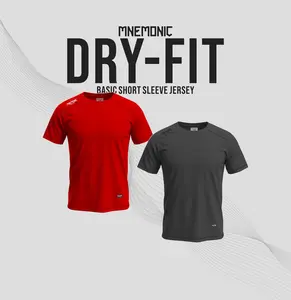 Baju Running olah raga Pria Mnemonic Bahan dryfit premium anti UV adem nyerap keringat