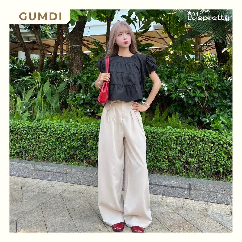 Gumdi Q01 Wepretty Quần Dài Đũi Cotton Ống Rộng Form Suông Phong Cách Thanh Lịch Tối Giản Dễ Phối Với Nhiều Phân Loại Màu Khác Nhau