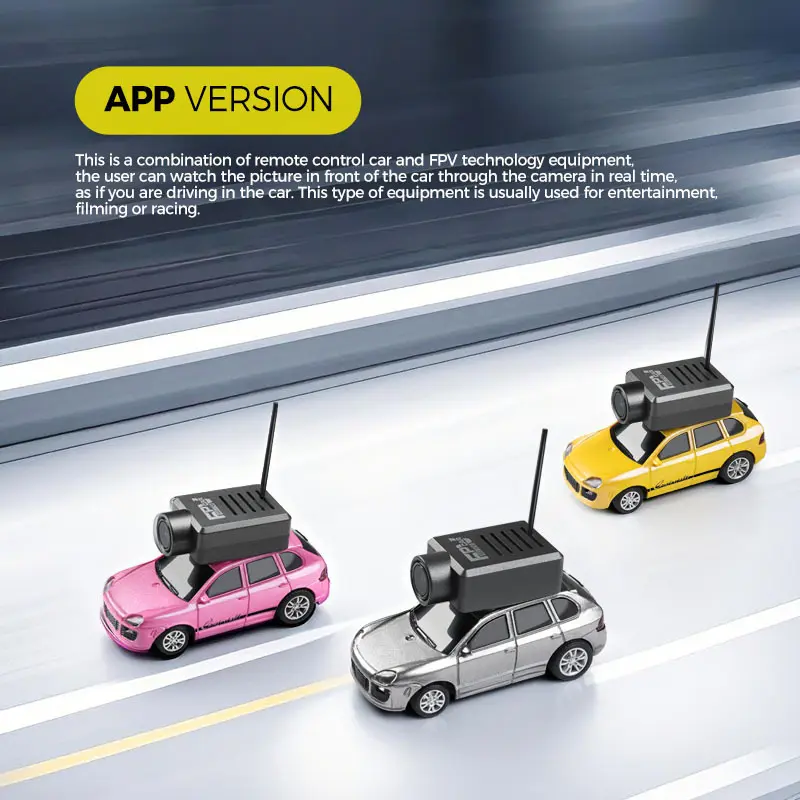 POKO Mobil RC Mini 1/64 FPV - Drift Car Kontrol APP, Kamera HD 720p, Transmisi WiFi Langsung, Gyro Stabilizer, Kecepatan Adjustable, Lampu LED, USB-C Recharge, Mainan Indoor/Outdoor & Balap Meja 1