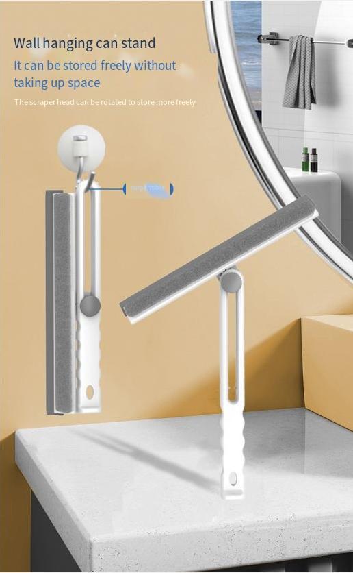 Product Introduction of Dụng Cụ Vệ Sinh Cầm Tay Có Thể Gập Lại Dụng Cụ Cạo Kính, Chổi Lau Gương Phòng Tắm Đa Chức Năng, Cần Gạt Nước Kính Xoay 360 ° 4