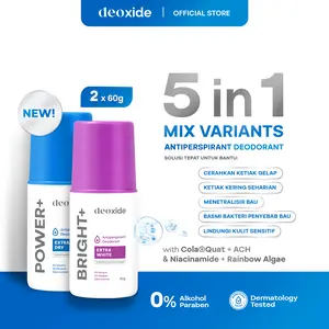 Pre-Order Deoxide Antiperspirant Deodorant Roll On POWER+ For Hyperhidrosis &  Deoxide Antiperspirant Deodorant Roll On BRIGHT+ For Brightening