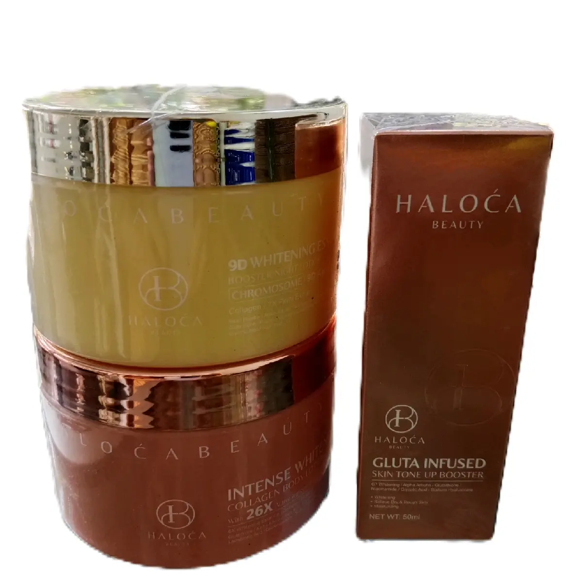 Haloca Beauty 9D Whitening Essence Booster Night Lotion / Body Lotion / Gluta Serum  Perawatan Mencerahkan