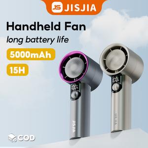 【Yodevoe×JISJIA】พัดลมมือถือ มินิ พัดลม 100 เกียร์ ความเร็วลม ตัวโลหะ จอแสดงผลดิจิตอล เทอร์โบปรับได้ แบตเตอรี่ 4000mAh/5000mAh ความจุ เหมาะสำหรับฤดูร้อนและกิจกรรมกลางแจ้ง Yodevoe × JISJIA