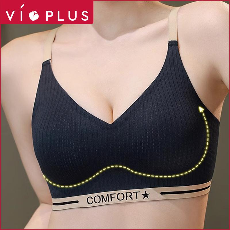 Áo Lót Nữ Áo Bra Nữ Bigsize Su Tăm Thoáng Mát Phối Viền Đệm Mút Mỏng Không Gọng Nâng Vòng 1 -- BW250697
