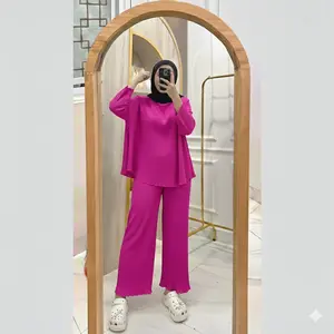 Setelan Wanita Basic Model Kriwil Ruffle Bahan Knit Rib Premium LD 120-130 Jumbo Muat BB 90kg Muat Untuk Bumil