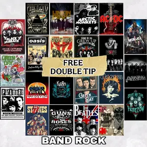 [TERMURAH] POSTER DINDING BAND ROCK KEREN 50 PCS/ POSTER DINDING KAMAR/POSTER AESTHETIC/WALLPAPER DINDING KEREN/POSTER KERTAS Blue Foto