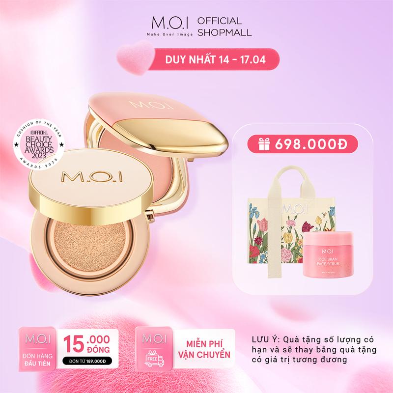 Bộ đôi Trang Điểm M.O.I Cosmetic Phấn nước  Premium Baby Cushion và Phấn má hồng phiên bản giới hạn