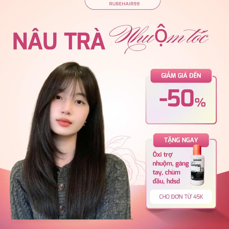 Nhuộm Tóc Đổi Màu Nâu Trà Đen 100ml Không Mùi Amoniac Lên Màu Chuẩn Tặng Kèm Găng Tay Oxy Trùm Đầu Không Tẩy Tóc