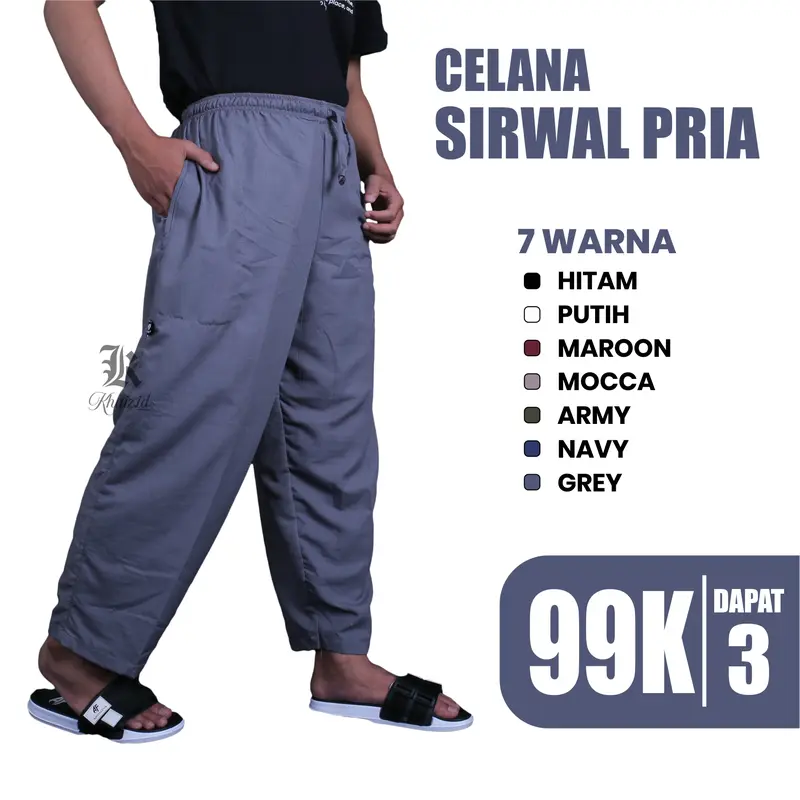Celana Sirwal Komprang Pangsi Pria Remaja Dewasa Panjang Saku Kiri Kanan Resleting Model Terbaru 7