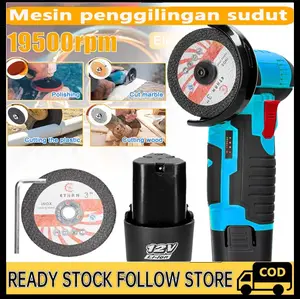Gerinda Elektrik 19500Rpm Gerinda Sudut Multifungsi Angle Grinder Mesin Gerinda Tangan Alat 12V/16.8V Mesin Gerinda Baterai Angle Grinder Mesin