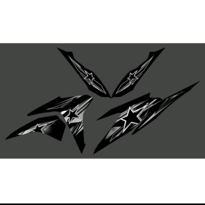 STIKER STRIPING TRANSPARAN MOTOR VARIO KZR 125 SUPER OLD CUSTOM DESIGN BINTANG NEW MOTIF STAR Motorcycle 2