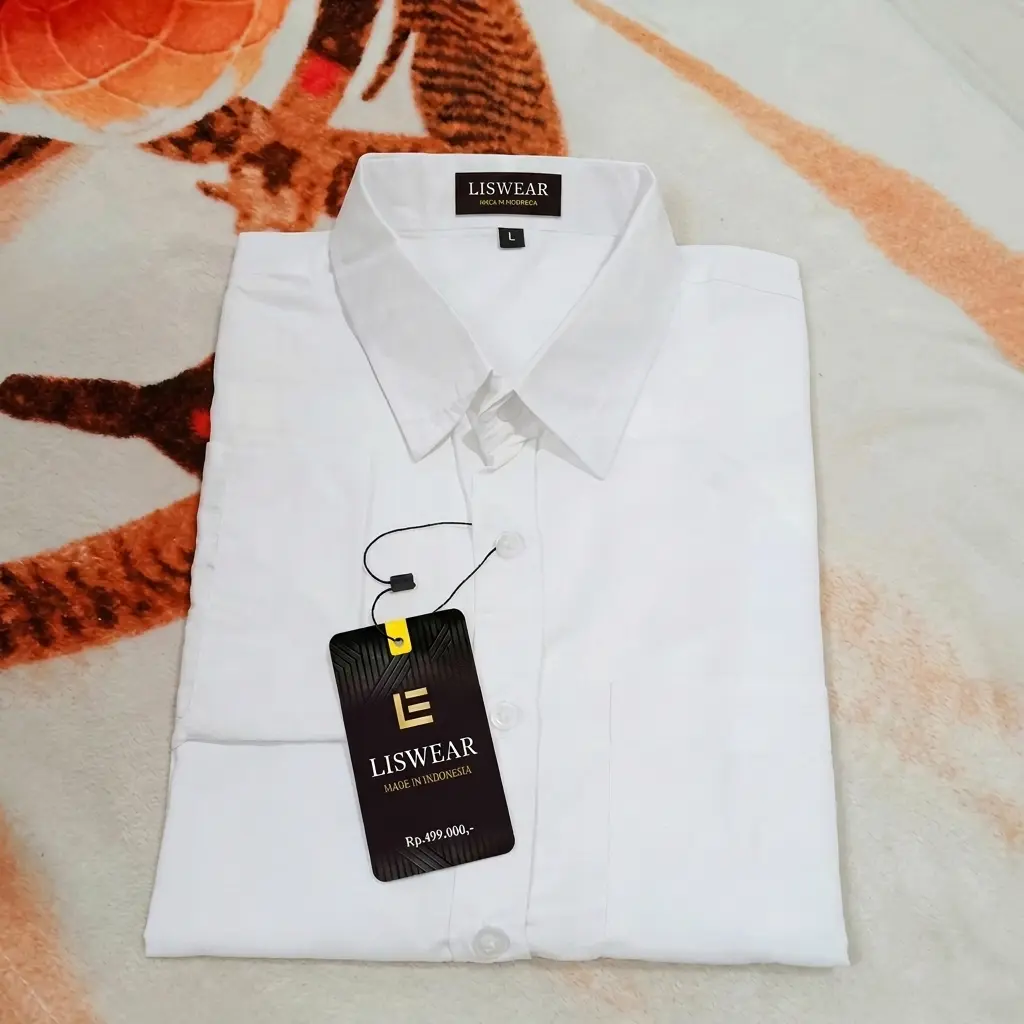 Kemeja Polos Pria Lengan Panjang Premium | Hem Polos Pria Atasan Pria Warna Hitam Putih Navy Maroon Kemeja Lebaran Koko Muslim