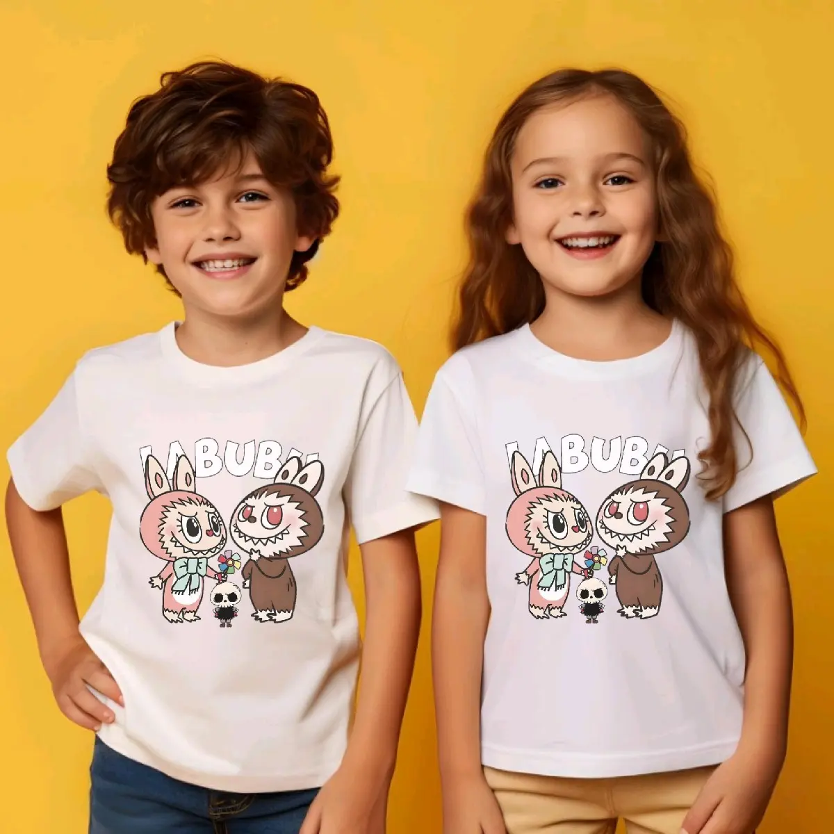 Baju Kaos Anak LABUBU Katun/Kaos Labubu Unisex Anak Perempuan dan Laki-Laki Nyaman Fashion