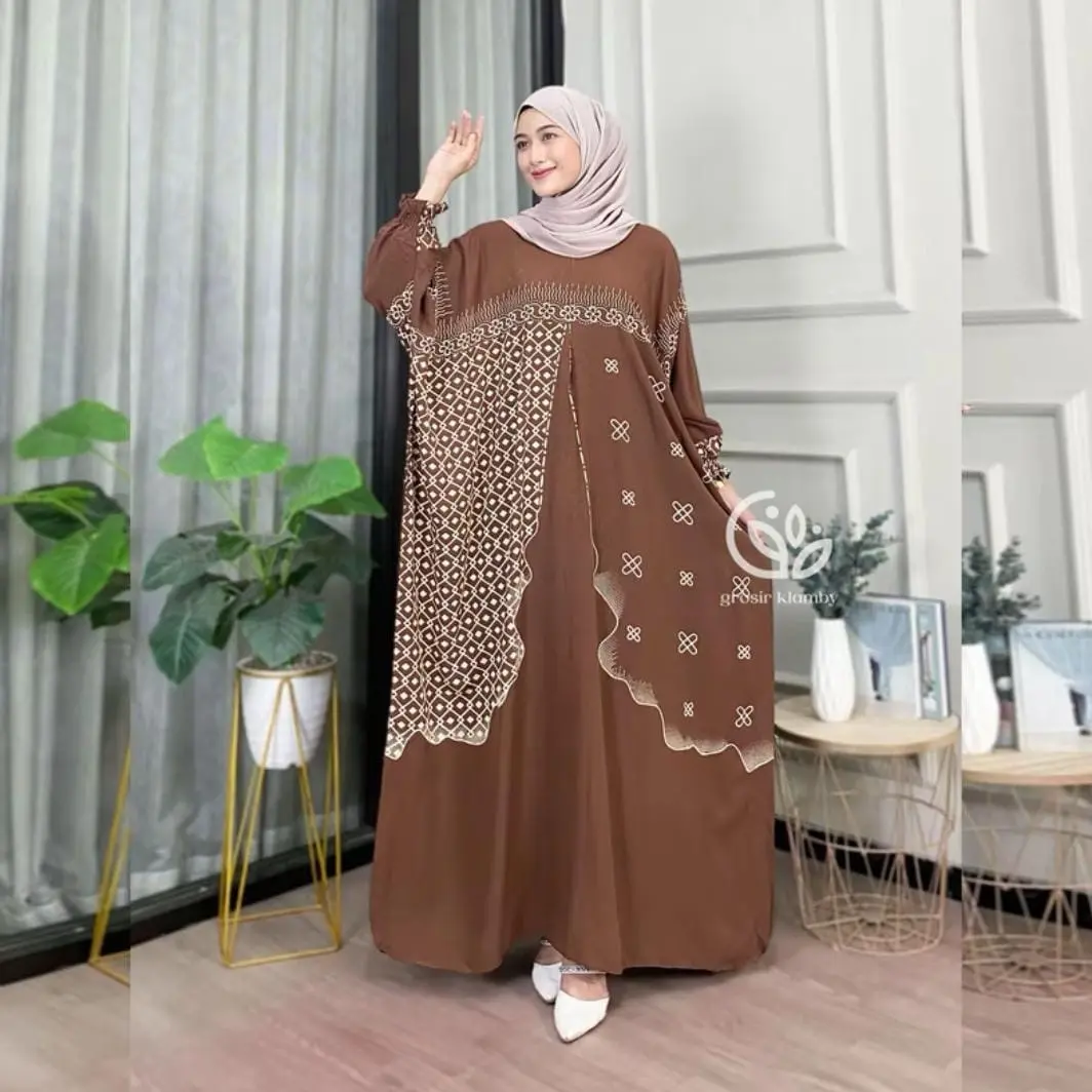 Bolivia Rayon Premium Kaftan Abaya Rayon Jumbo Daily Daster Kaftan Bahan Rayon Lembut - Gamis Muslim - Lebaran