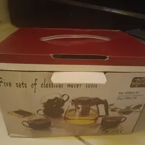 TEAPOT SET 5 IN 1 TEKO KACA SARINGAN / Teapot Set / Kado Pernikahan Murah Terlaris / Teapot Kaca / Teko kaca estetik Souvenir Pernikahan Gelas