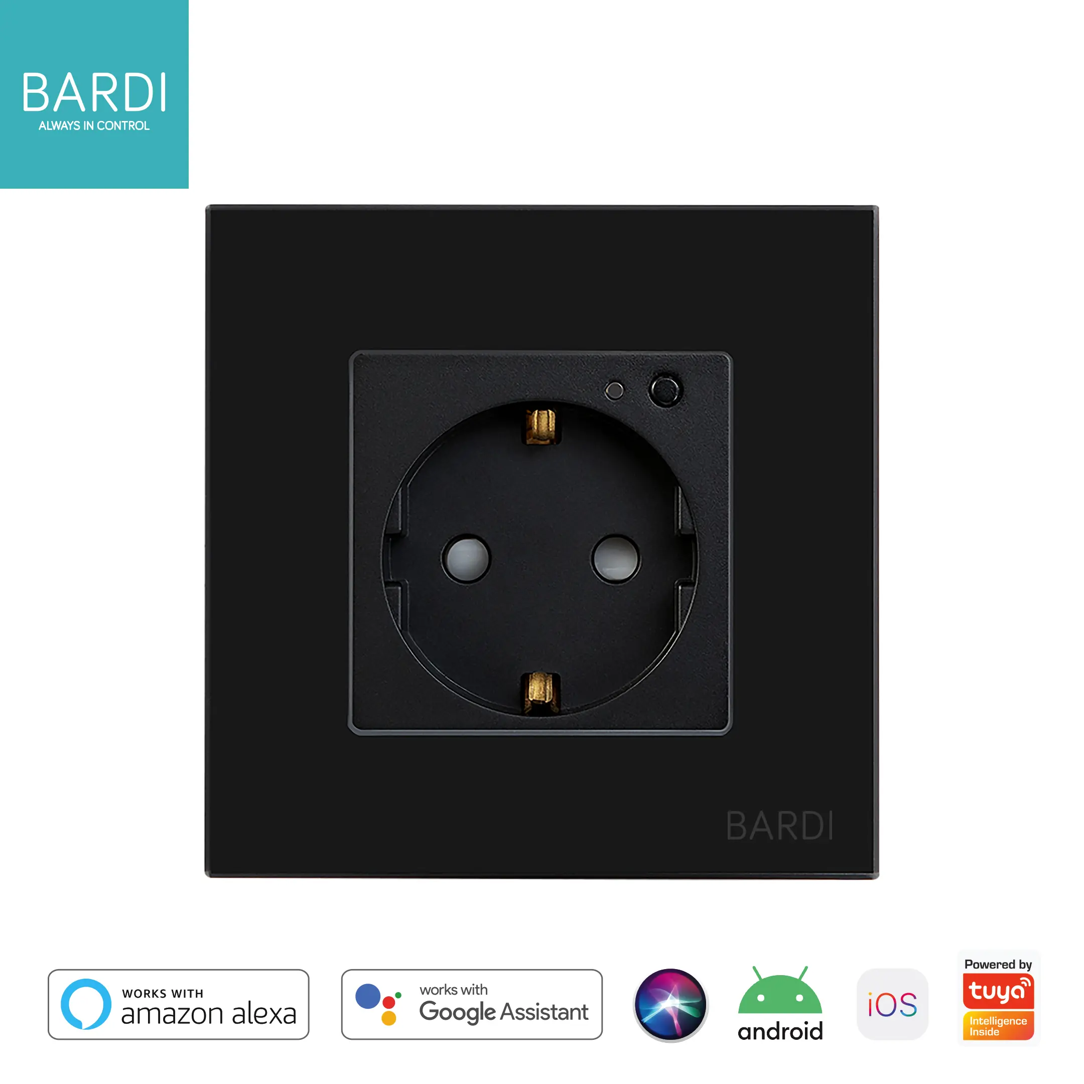 BARDI Smart Wall Socket EU Max 16A PTH/HTM - Stop Kontak Dinding Pintar Otomatis Wi-Fi Automation Putih Hitam