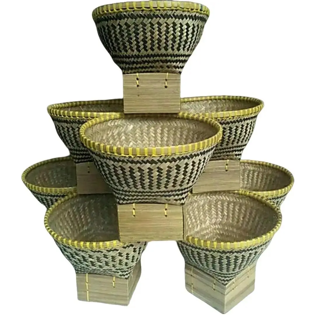 Sangku Tempat Nasi Unik - Bakul Nasi Kulit/Hinis Bambu Diameter 25 cm