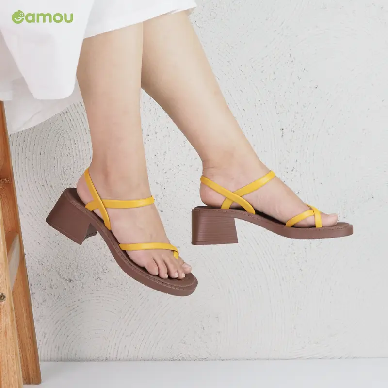Sandal Heels Wanita Kekinian Full Karet AntiSlip Murah - CAMOU EVE 6