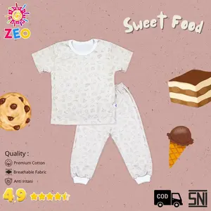 ZeoBabyKids Piyama Lengan Pendek Unisex Anak 0 - 4 Tahun Katun Spesial Ramadhan PPD