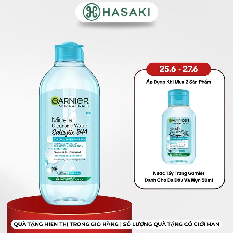 [DIỄN RA TỪ 25-27.6] Nước Tẩy Trang Garnier Dành Cho Da Dầu Và Mụn 400ml | HASAKI BEAUTY