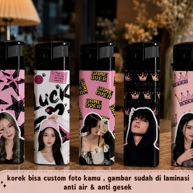 Korek Aesthetic Costum | Korek Custom Foto | Korek Viral TikTok | Korek Foto Couple | Korek Lucu Aesthetic | Korek Gambar Sendiri | Costum Lighter Waterproof | Korek Anti Air Costum