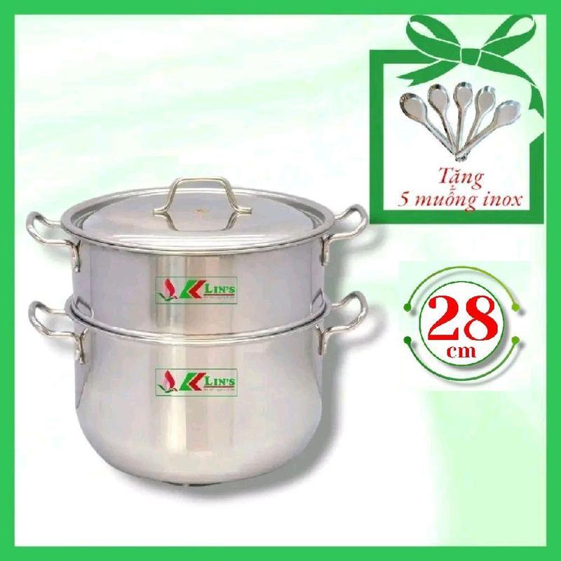 BỘ NỒI XỬNG INOX KLINS 1 ĐÁY 28CM (NẮP INOX)