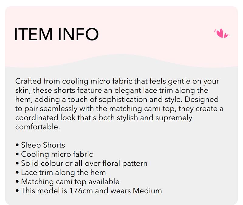 Product Introduction of 6IXTY8IGHT HOLLY COOLING SLEEP SHORTS MICRO FABRIC LACE TRIM BREATHABLE SOFT LOUNGEWEAR WOMAN PAJAMAS FOR WOMAN GIRL HW09602 4