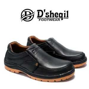 Dsheqil Sepatu kasual kulit pria slip on Kerja Shoes