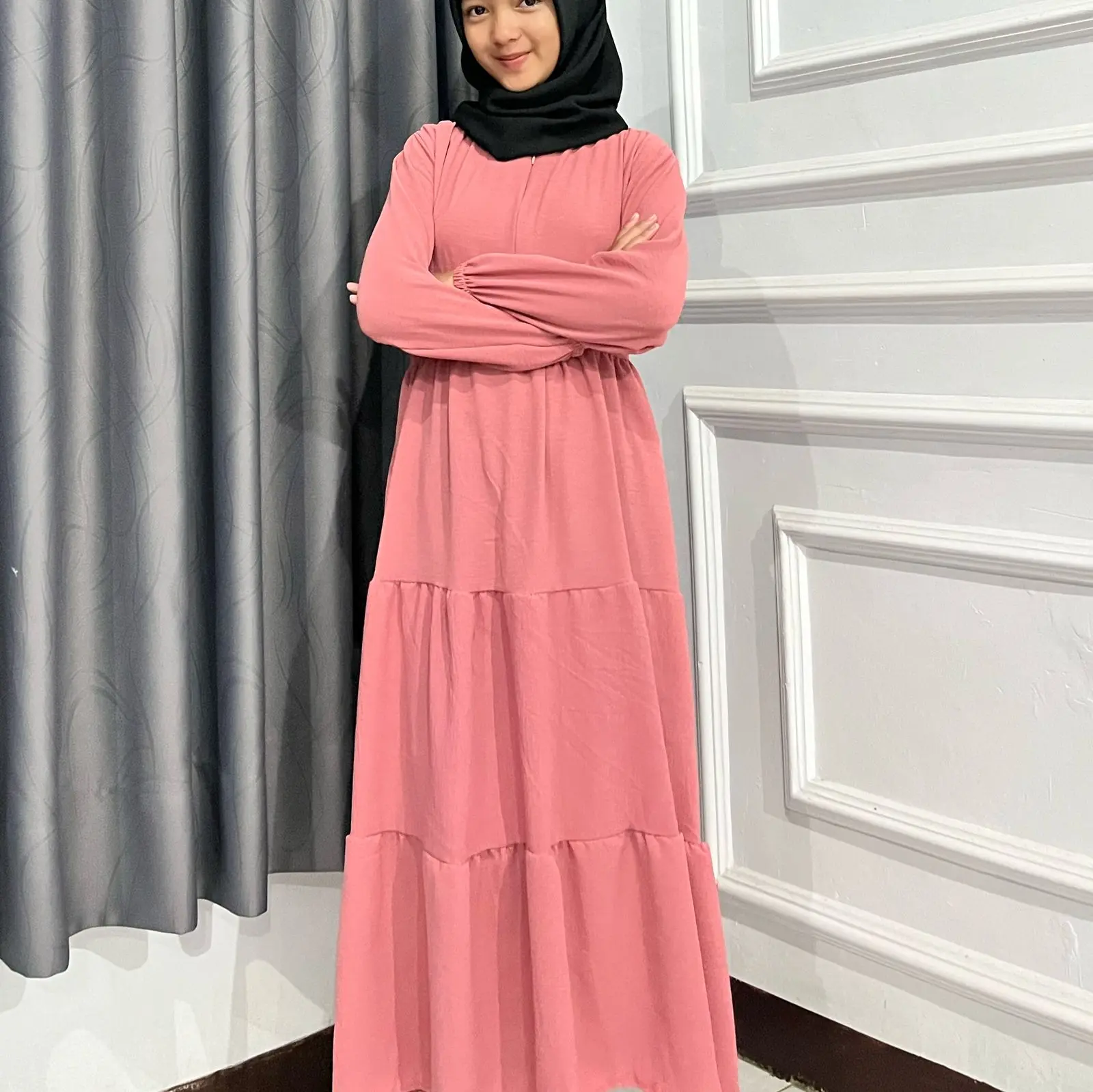 Gamis Anak Perempuan Umur 3-11tahun Rempel Tali Fashion Gamis Anak Perempuan Terbaru
