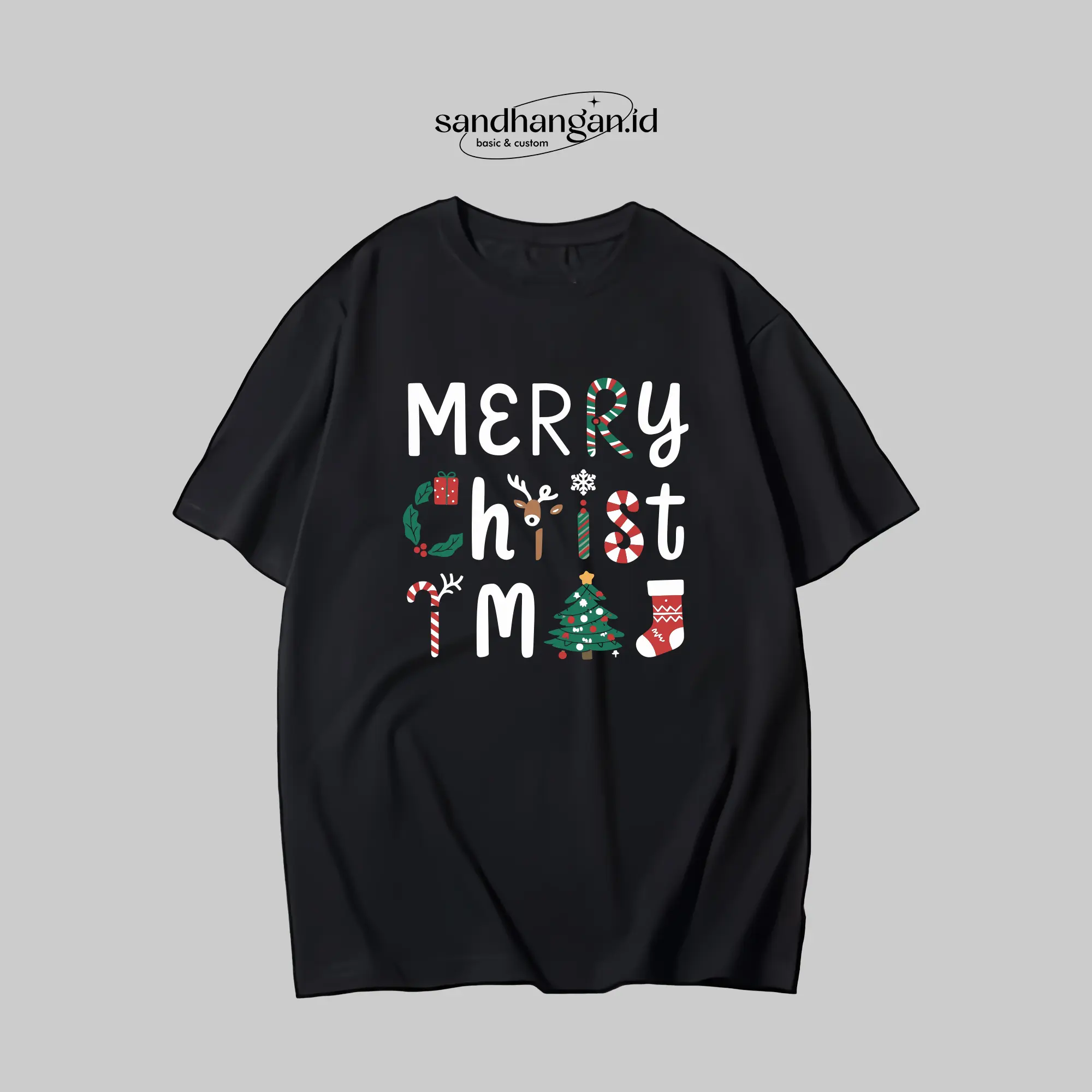 KAOS NATAL MERRY CHRISTMAS KELUARGA COUPLE DISTRO SIMPLE KATA KATA PREMIUM KATUN PRIA WANITA