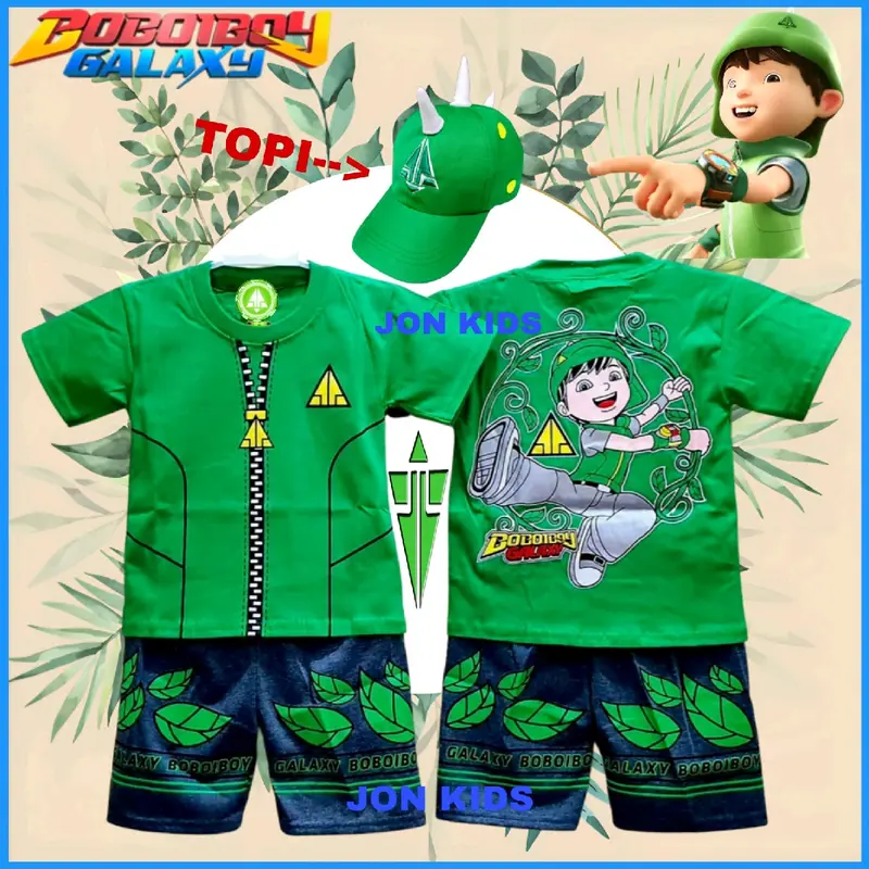 setelan baju kostum boboiboi air terbaru lengan pendek/baju boboiboi air lengan pendek Kids 3