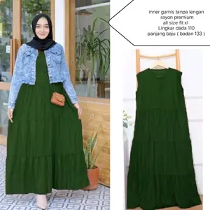 Inner Gamis Tanpa Lengan dress wanita yukensi bahan rayon lembut kandel busui