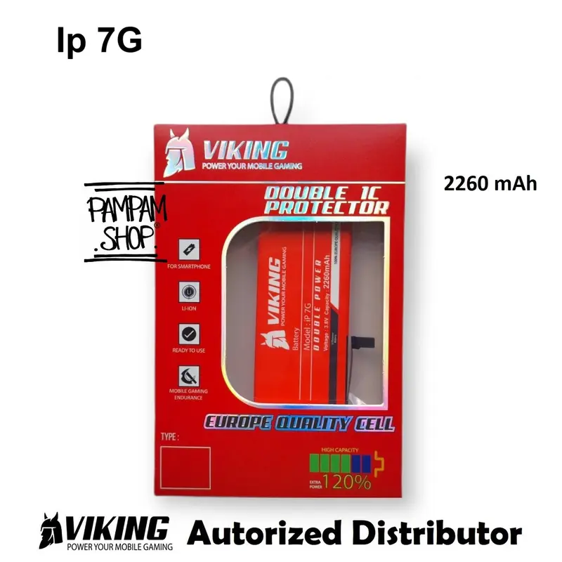 VIKING Baterai Double Power Original Compatible for Ip 7 7G Batre Batrai Battery Ori Dual 0