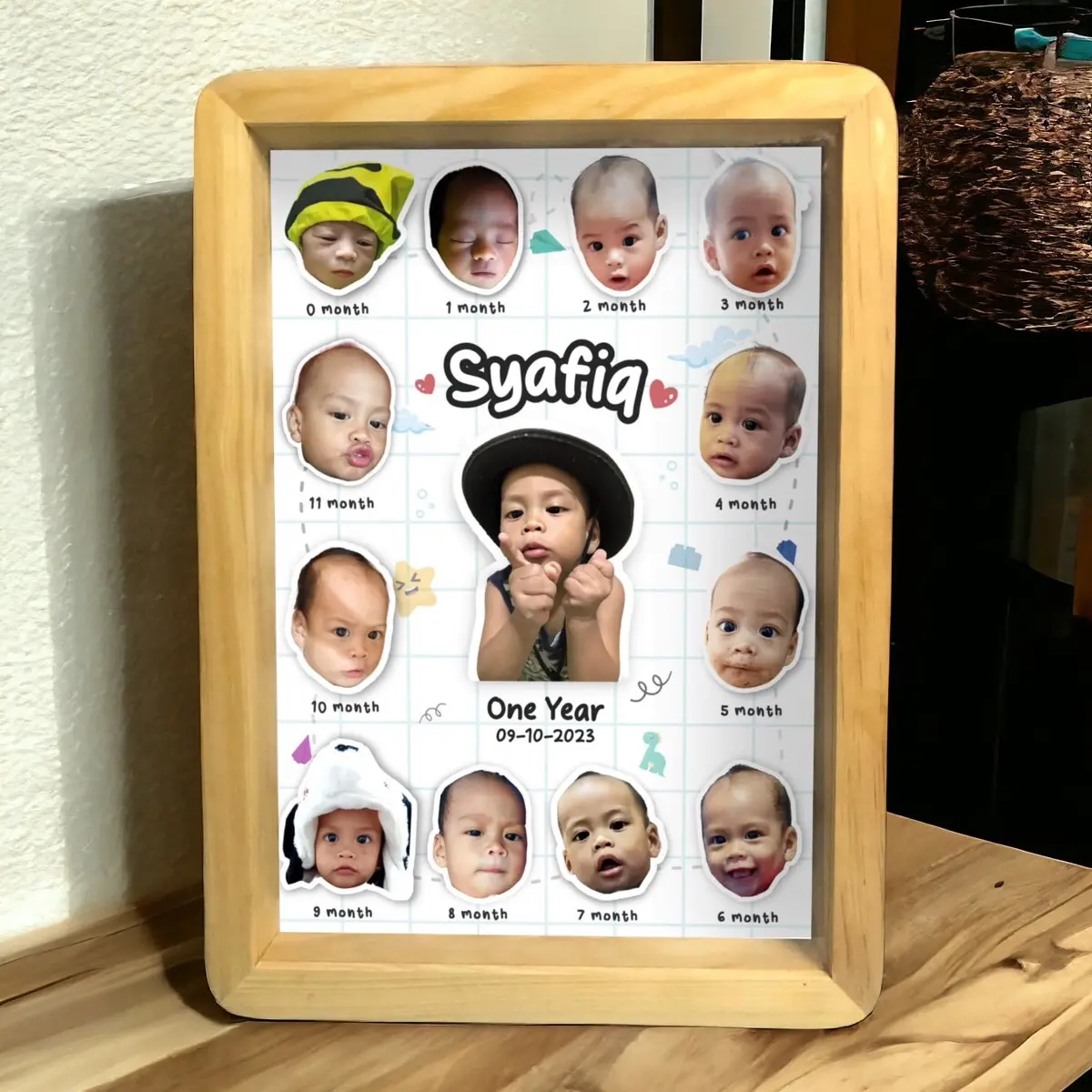 MILESTONE BABY 3D POP UP FRAME  | Bingkai Wajah Bayi | Baby's First Year Frame Foto Hadiah