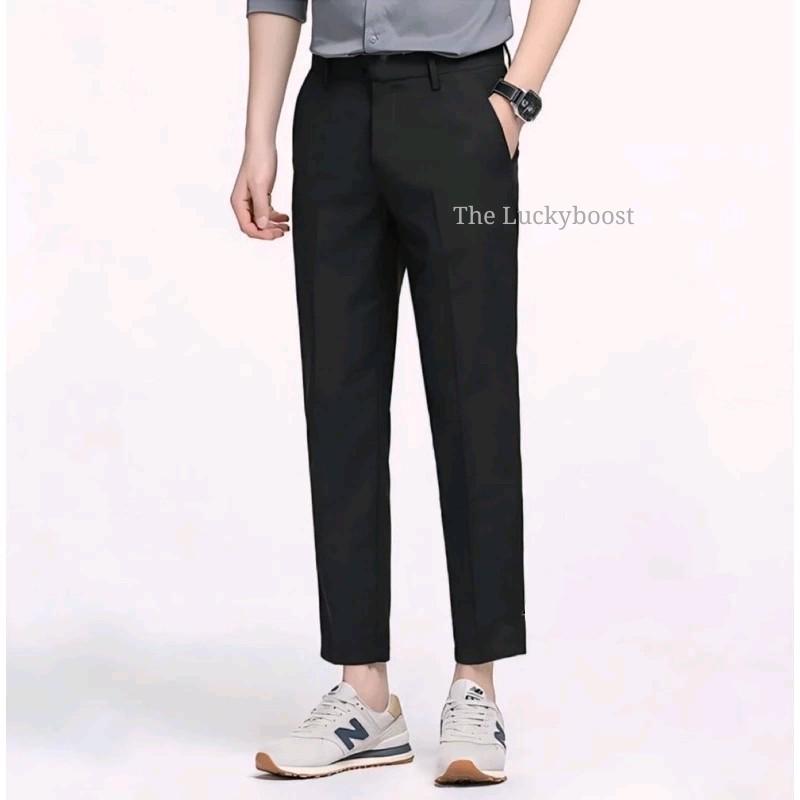 THELUCKYBOSST Ankle Pants Celana formal kerja pria Slimfit dewasa kantor bahan woll kekinian Celana panjang casual celana ankle celana kuliah 2